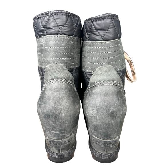 Sorel Women’s Lexie Green Leather Wedge Ankle Boot Size US 8 - Picture 8 of 10